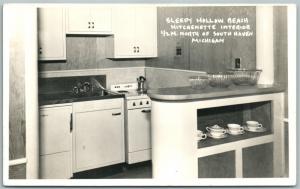 ADVERTISING KITCHEN INTERIOR SOUTH HAVEN MI VINTAGE REAL PHOTO POSTCARD RPPC