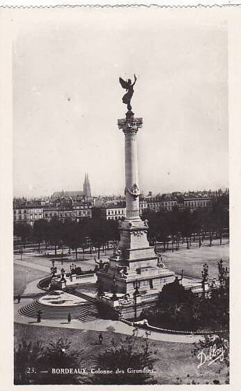 France Bordeaux Colonne des Girondins Real Photo