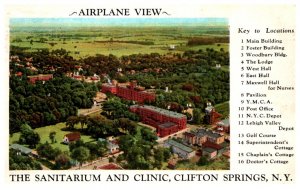 New York Clifton Springs  Airplane View The Sanitarium and Clinic