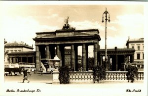 RPPC Brandenburg Gate Berlin Germany Postcard Soviets removed horses one night