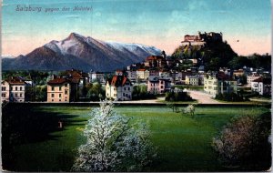 Austria Salzburg Gegen Das Nonntal Vintage Postcard 09.62