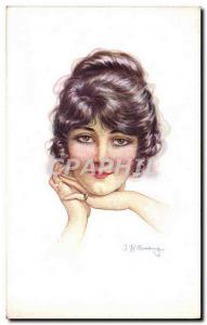 Postcard Old Woman Illustrator