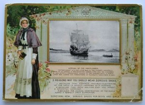 Sorosis Shoes Colonial Scenes In New England Large Trade Postcard Mayflower Ship