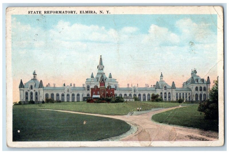 1923 State Reformatory Exterior Building Office Elmira New York Vintage Postcard 