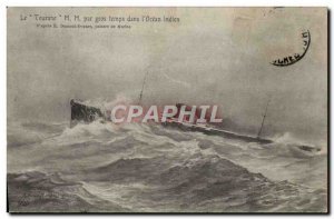 Old Postcard Boat Ship the Touran MM rough weather in the Indian & # 39ocean