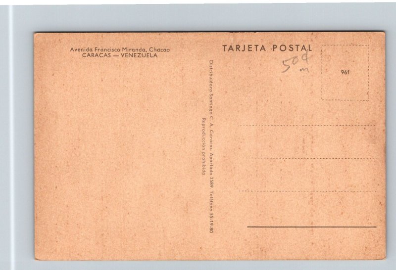 Caracas  Venezuela    Postcard