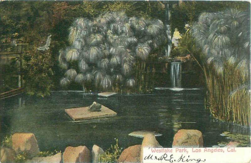 Los Angeles, California CA Westlake Park 1908 Postmark