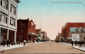 Moose Jaw SK River Street West Saskatchewan Sask Postcard E80