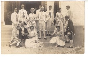 Real Photo, Cast of Actors on Mansion Steps