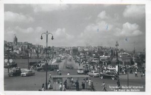 Turkey Istanbul Galata Bridge Photo Postcard 1958 