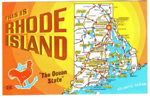 Map, Rhode Island, The Ocean State