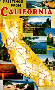 California Greetings With Map