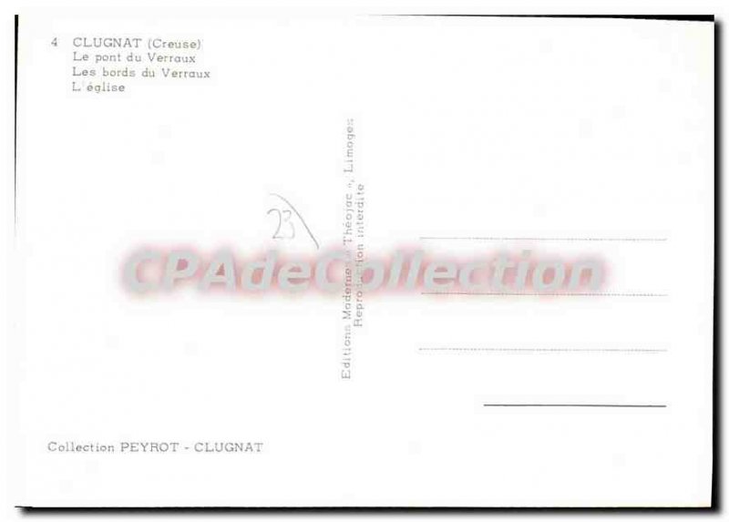 Postcard Modern CLUGNAT Bridge Verraux church