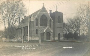 Postcard RPPC C-1910 Iowa Le Mars Plymouth St James Catholic Church 23-12523
