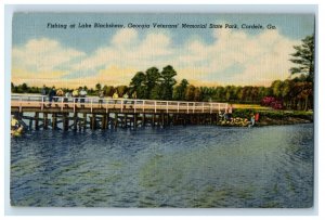 c1940s Fishing, Georgia Veterans Memorial State Park Cordele Georgia GA Postcard 