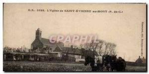 Old Postcard Church of Saint Etienne in Mont Sale Driving