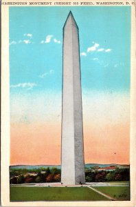 VINTAGE POSTCARD THE WASHINGTON MONUMENT AT WASHINGTON D.C. c. 1920