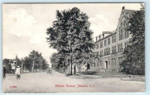 JAMAICA, LONG ISLAND New York NY ~ Street Scene HILLSIDE AVENUE 1910s Postcard