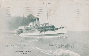 SS 'Princess Victoria' Ship CPR Co Robert Buller New Service c1908 Postcard H49