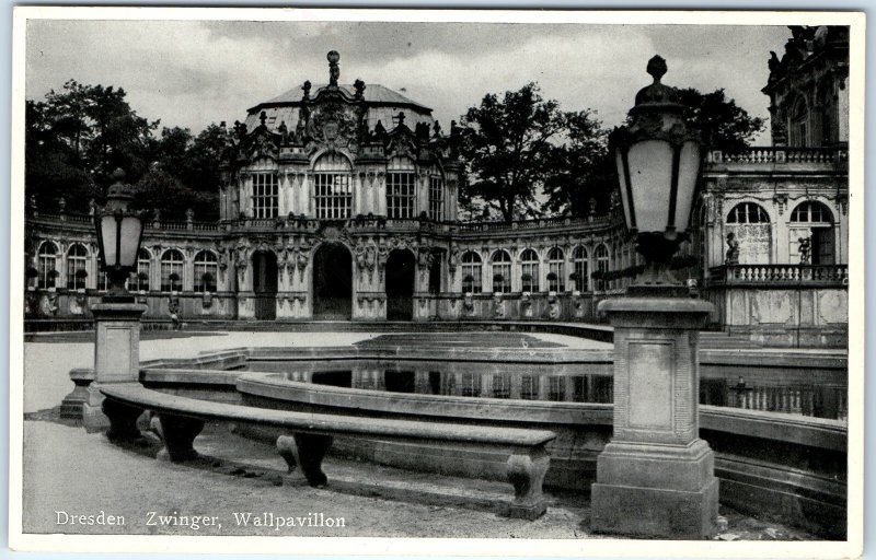 c1930s Dresden, Germany Zwinger Wallpavillon Baroque Palace Courtyard Pool A342