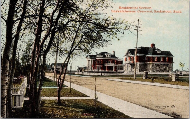 Saskatoon SK Residential Section Unused Valentine Sons Postcard H37