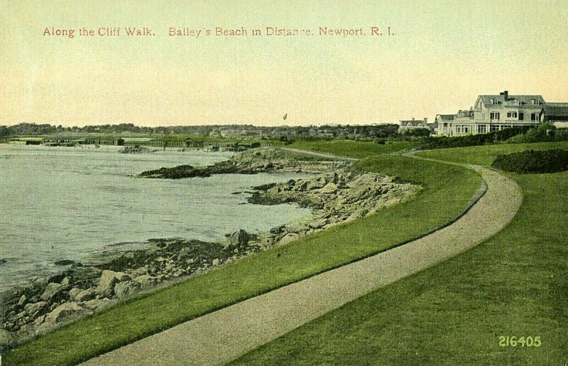 Postcard Antique  View of The Beach at Narragansett Pier , RI.     Q2