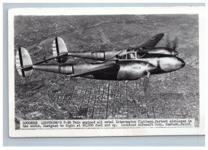 Lockheed Lightnings P-38 Aircraft Real Photo Postcard RPPC EKC WJ Gray