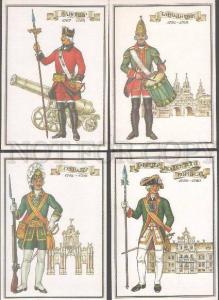 103206 Russian Military UNIFORM 18 century collection 32 cards