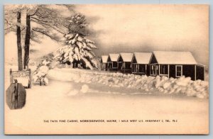 Twin Pine Cabins  Norridgewock  Maine   Postcard  1912