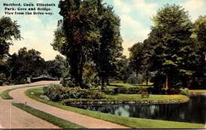 Connecticut Hartford Elizabeth Park Cove and Bridge 1910