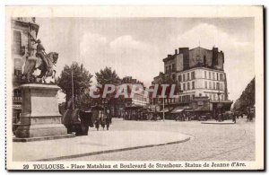 Toulouse - Matabiau Place and Boulevard de Strasbourg - Old Postcard