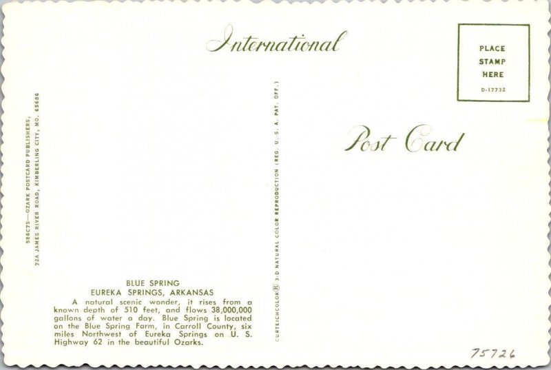 2~4X6 Postcards Eureka Spring AR Arkansas BLUE SPRING & CRESCENT SPRING~Pavilion