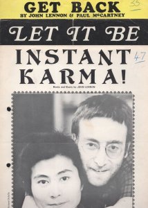 Instant Karma John Lennon Let It Be Get Back 3x Sheet Music