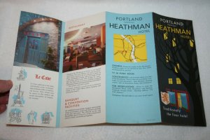 Vintage Late 1960s / Early 1970s HEATHMAN HOTEL Portland Oregon HOTEL BROCHURE 