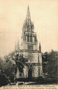 India Church of our Lady of Lourdes Trichinopoly Tiruchirappalli Postcard 08.89