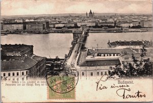 Hungary Budapest Panorama von der Königl. Burg Vintage Postcard C212