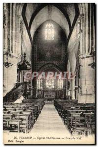 Postcard Old Church St Etienne Fecamp Grand Nave