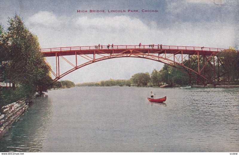 CHICAGO, Illinois, 1900-1910s; High Bridge, Lincoln Park