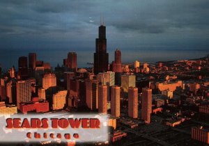 CONTINENTAL SIZE POSTCARD SEARS TOWER CHICAGO