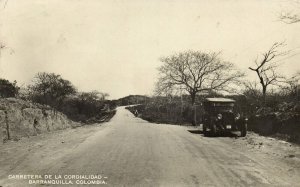 colombia, BARRANQUILLA, Carretera de la Cordialidad, Car (1927) RPPC Postcard