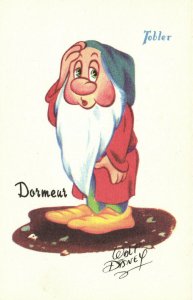 PC DISNEY, SNOW WHITE AND THE SEVEN DWARFS, SLEEPY, Vintage Postcard (b27909)