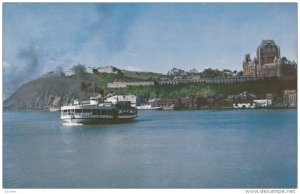 The Citadelle seen from the ferry boat, QUEBEC, Canada, 40-60s