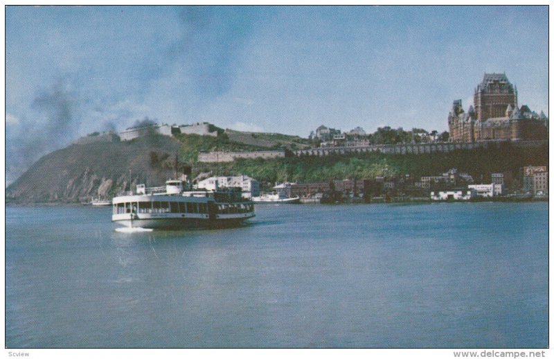 The Citadelle seen from the ferry boat, QUEBEC, Canada, 40-60s