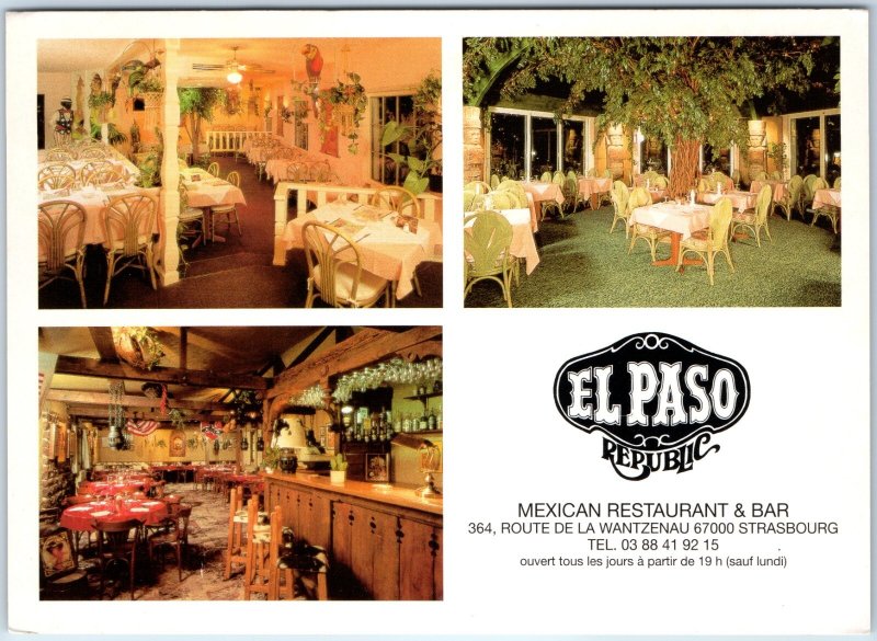 c2000s Postcard Strasbourg, France El Paso Republic Mexican Restaurant M54