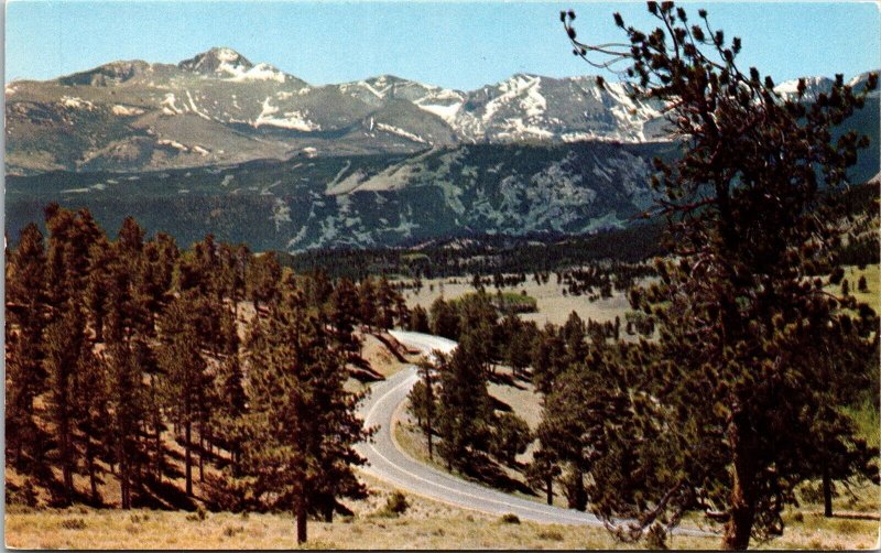 Paradise Rockies Long Peak Moraine Park Trail Ridge Rd Mountains Postcard VTG CO 