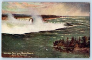 Ontario Canada Postcard Niagara Falls and Upper Rapids c1910 Oilette Tuck Art