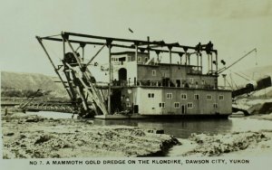 RPPC A Mammoth Gold Dredge on the Klondike, Dawson, Yukon Vintage Postcard F41 