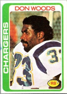 1978 Topps Football Card Don Woods San Diego Chargers sk7160