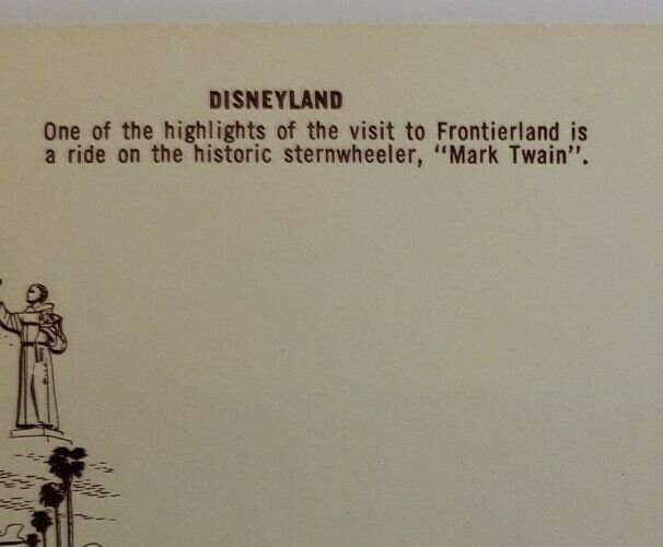 Vintage Postcard Disneyland Mark Twain riverboat ship Frontierland California