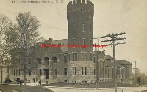 NY, Oneonta, New York, RPPC, State Armory, Exterior View, Photo No 19